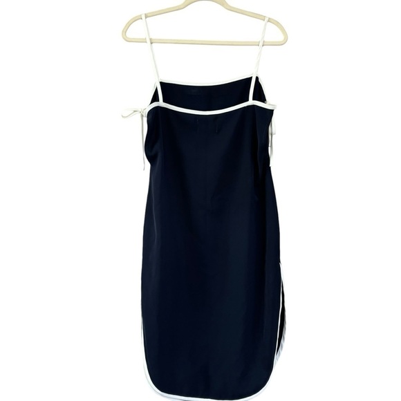 Solid & Striped Disco Slip Dress Women’s Medium Navy White Bows Summer Midi - Picture 4 of 14